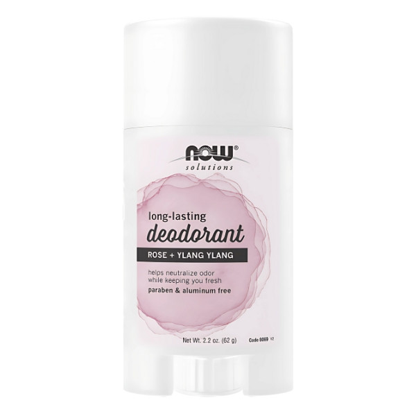 NOW Foods Long-Lasting Deodorant Rose + Ylang Ylang - natural deodorant stick with rose oil and ylang ylang 62 g