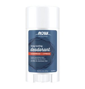 NOW Foods Long-Lasting Deodorant Cedarwood + Cypress - natürlicher Deodorant-Stick mit Zedernholzöl 62 g