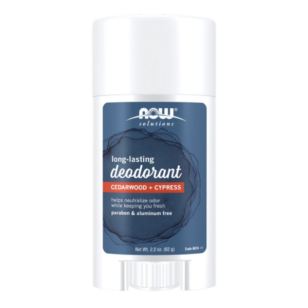 NOW Foods Long-Lasting Deodorant Cedarwood + Cypress - natürlicher Deodorant-Stick mit Zedernholzöl 62 g