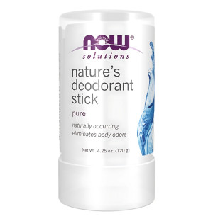 NOW Foods Nature's Deodorant Stick Pure - natural mineral deodorant stick without fragrance and aluminium 120 g