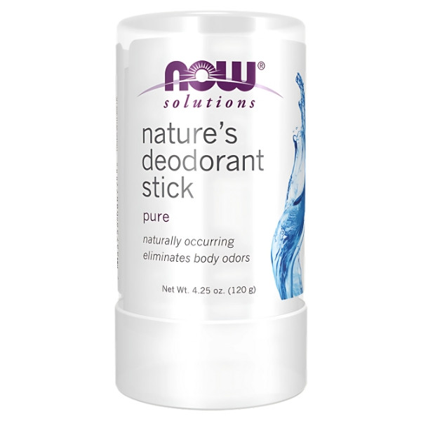 NOW Foods Nature's Deodorant Stick Pure – naturalny dezodorant mineralny w sztyfcie bez zapachu i aluminium 120 g
