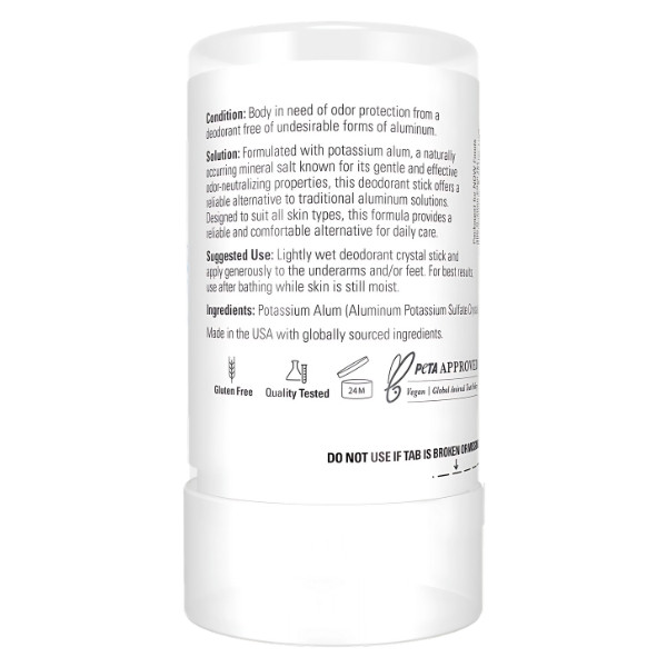 Composition and use of NOW Foods Nature's Deodorant Stick - unscented deodorant with potassium alum 120 g