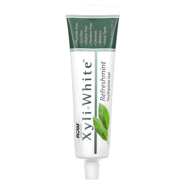 NOW Foods XyliWhite Refreshmint - natural gel toothpaste with xylitol, free of fluoride, parabens and SLS 181 g