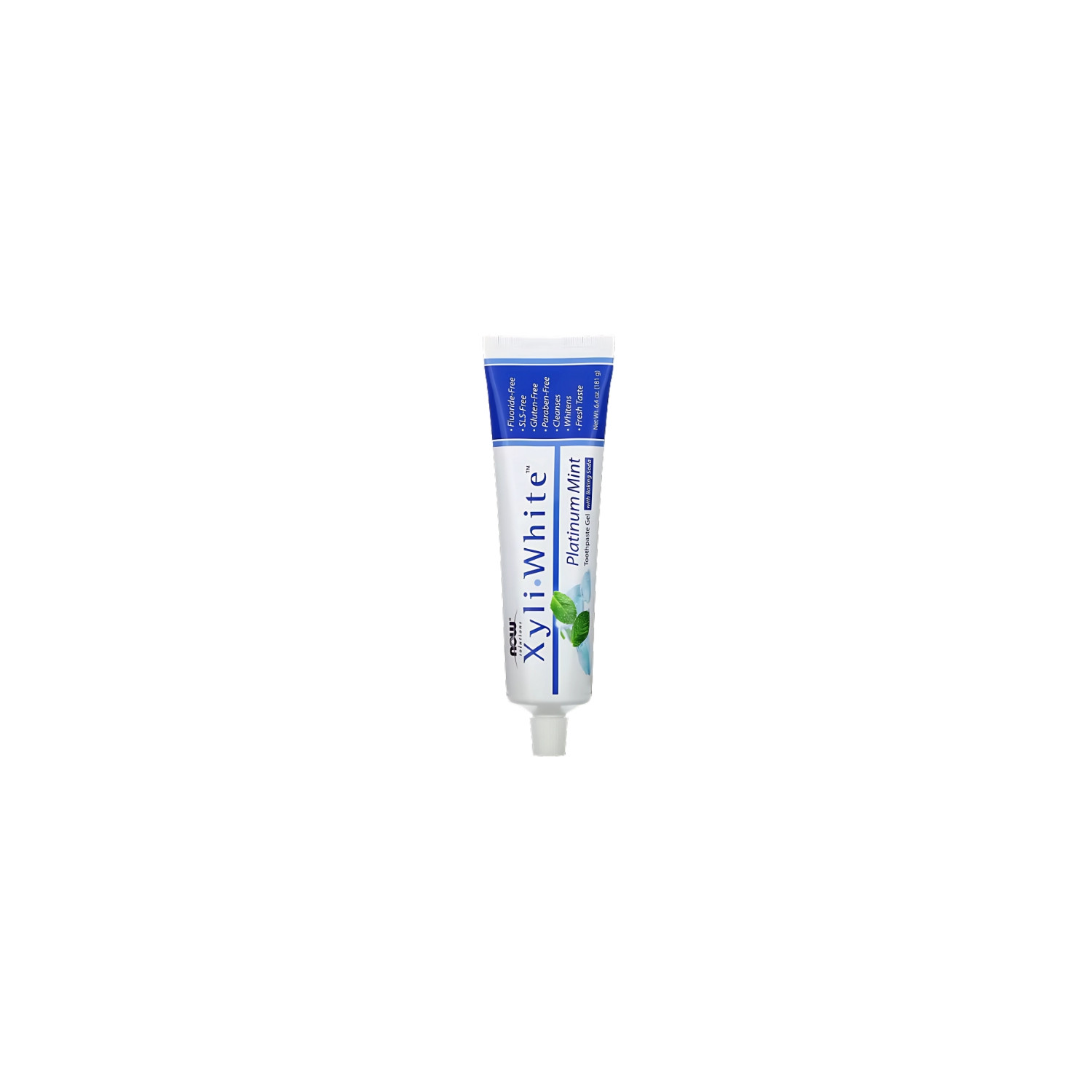 NOW Foods XyliWhite Platinum Mint - gel toothpaste with xylitol and baking soda, fluoride and paraben free 181 g
