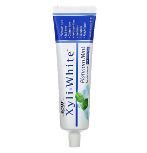 NOW Foods XyliWhite Platinum Mint - gel toothpaste with xylitol and baking soda, fluoride and paraben free 181 g