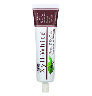 NOW Foods XyliWhite Neem & Tea Tree gel toothpaste with xylitol, tea tree oil without fluoride 181 g