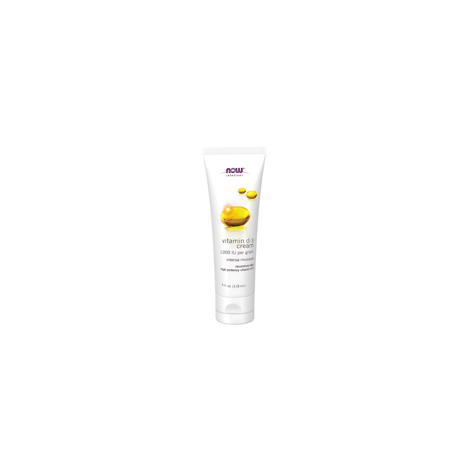NOW Foods Vitamin D-3 Cream - moisturising cream with high-potency 1000 IU/g vitamin D3 for intensive skin care 118 ml
