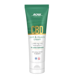 NOW Foods CBD Joint & Muscle Cream with broad spectrum CBD, arnica, menthol and capsaicin 118 ml