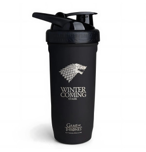 SmartShake Reforce Edelstahl Game of Thrones – 900 ml Shaker mit dem Wappen des Hauses Stark und der Aufschrift Winter is Coming
