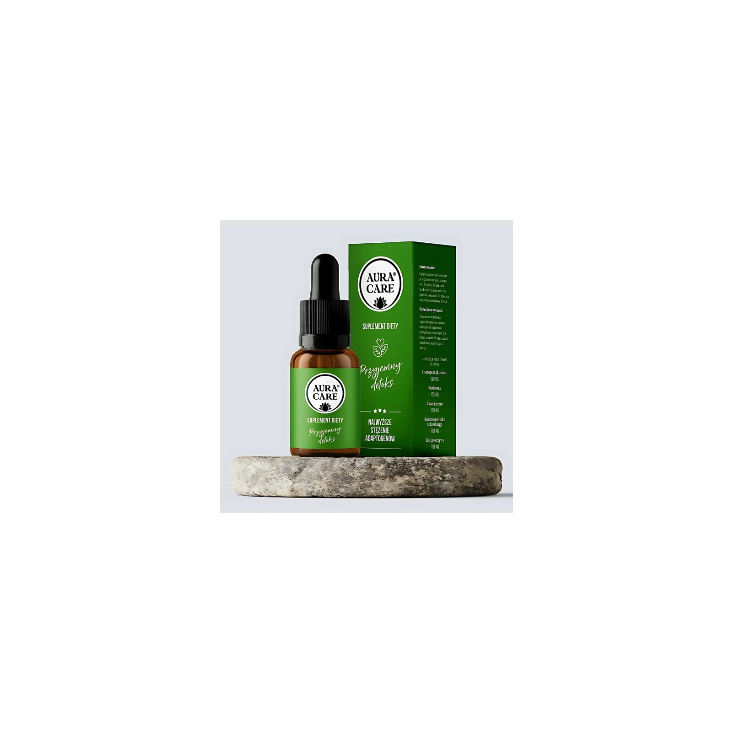 Aura Care Pleasant Detox - adaptogens in drops, natural detoxification support with thistle, turmeric and nettle
