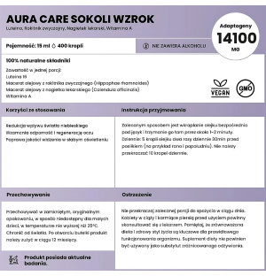 Aura Care Falcon Sight - Schutz vor blauem Licht und Regeneration der Augen. Adaptogene: 14100 mg, alkoholfrei, 100% natürlich
