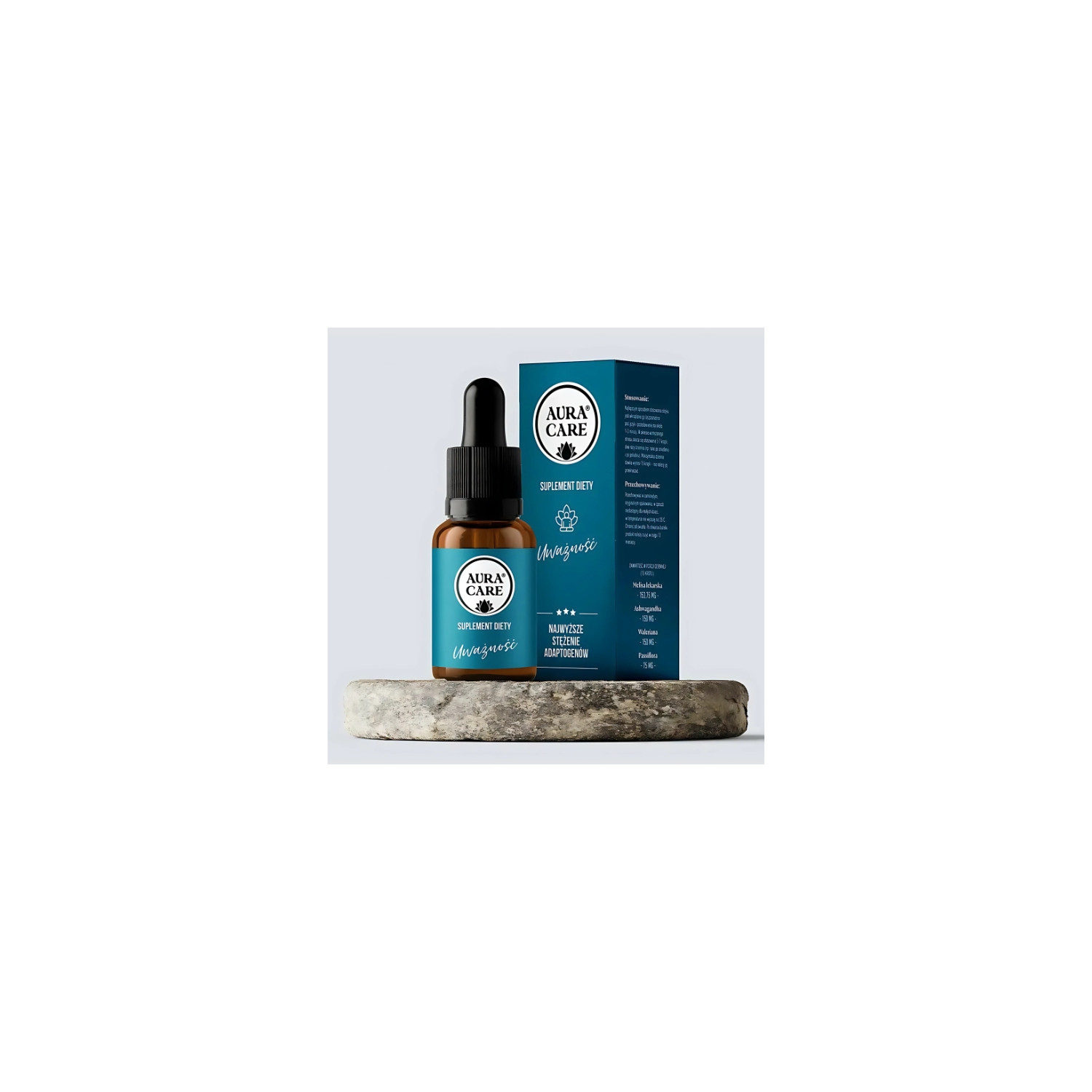 Aura Care Mindfulness 15 ml - dietary supplement. High concentration of adaptogens to support concentration, calmness