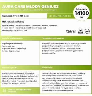 Aura Care Kids Young Genius - composition, dosage, coneflower, cocoa seeds, Omega-3