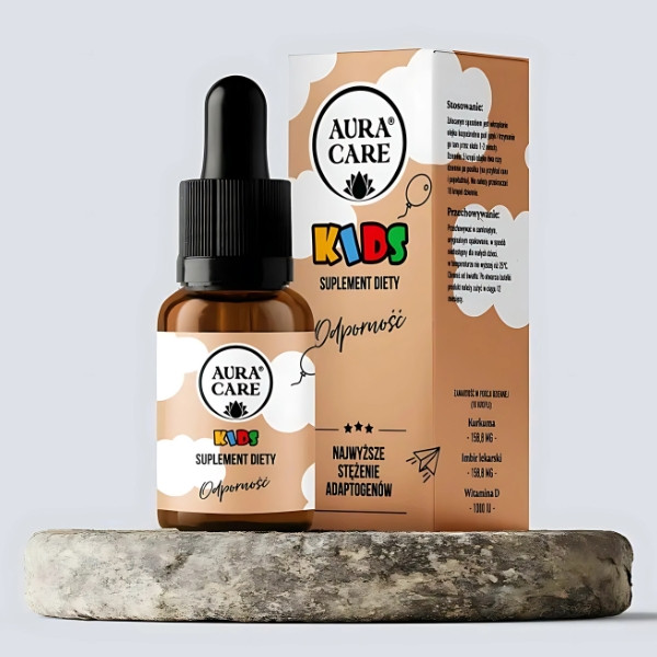 Aura Care Kids Immunity Nahrungsergänzungsmittel - Kurkuma, Ingwer, Vitamin D3. Natürliche Immununterstützung für Kinder