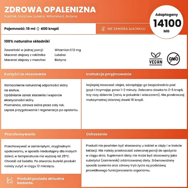Aura Care Healthy Tan Leistungsübersicht - Adaptogene, Vitamin E, Lutein und Biotin für strahlende Haut und bessere Bräune