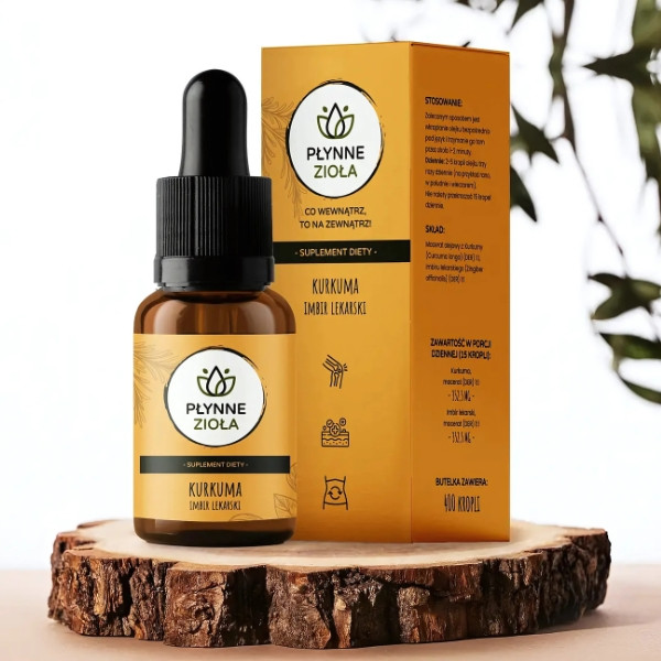 Liquid Herbs Turmeric and Ginger 15 ml – a dietary supplement in drops with anti-inflammatory and digestion support