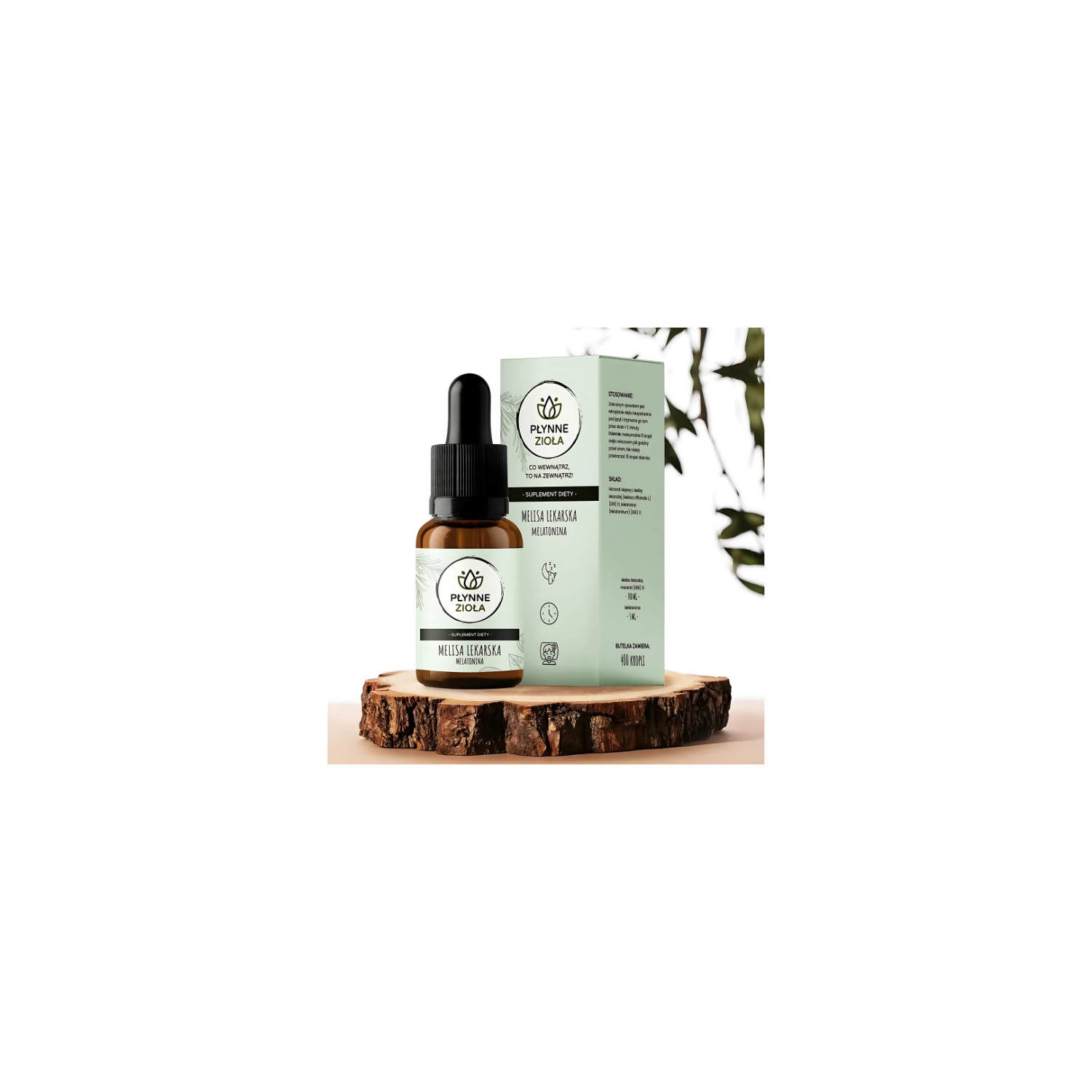 Liquid Herbs Melissa and Melatonin 15 ml - natural dietary supplement in drops to support sleep and stress reduction