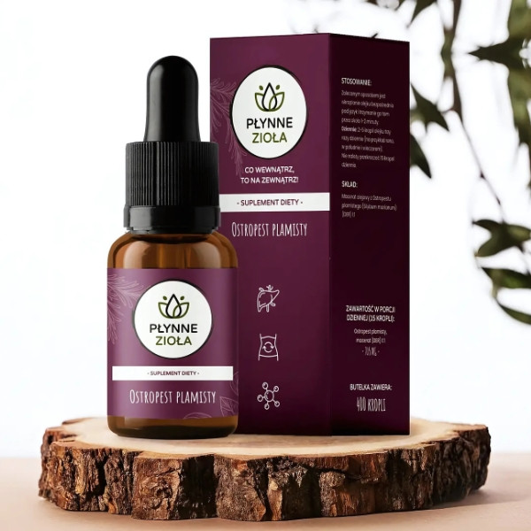 Płynne Zioła Ostropest Plamisty 15 ml – naturalny suplement diety wspomagający regenerację wątroby i układu trawiennego