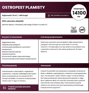 Skład Ostropest Plamisty – suplement diety na detoksykację, wzmocnienie odporności i ochronę komórek