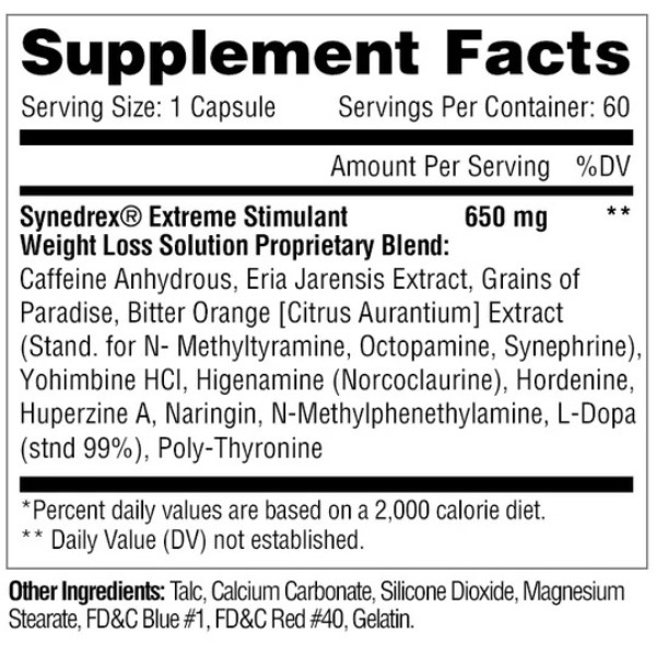 Skład Metabolic Nutrition Synedrex 60 kaps.