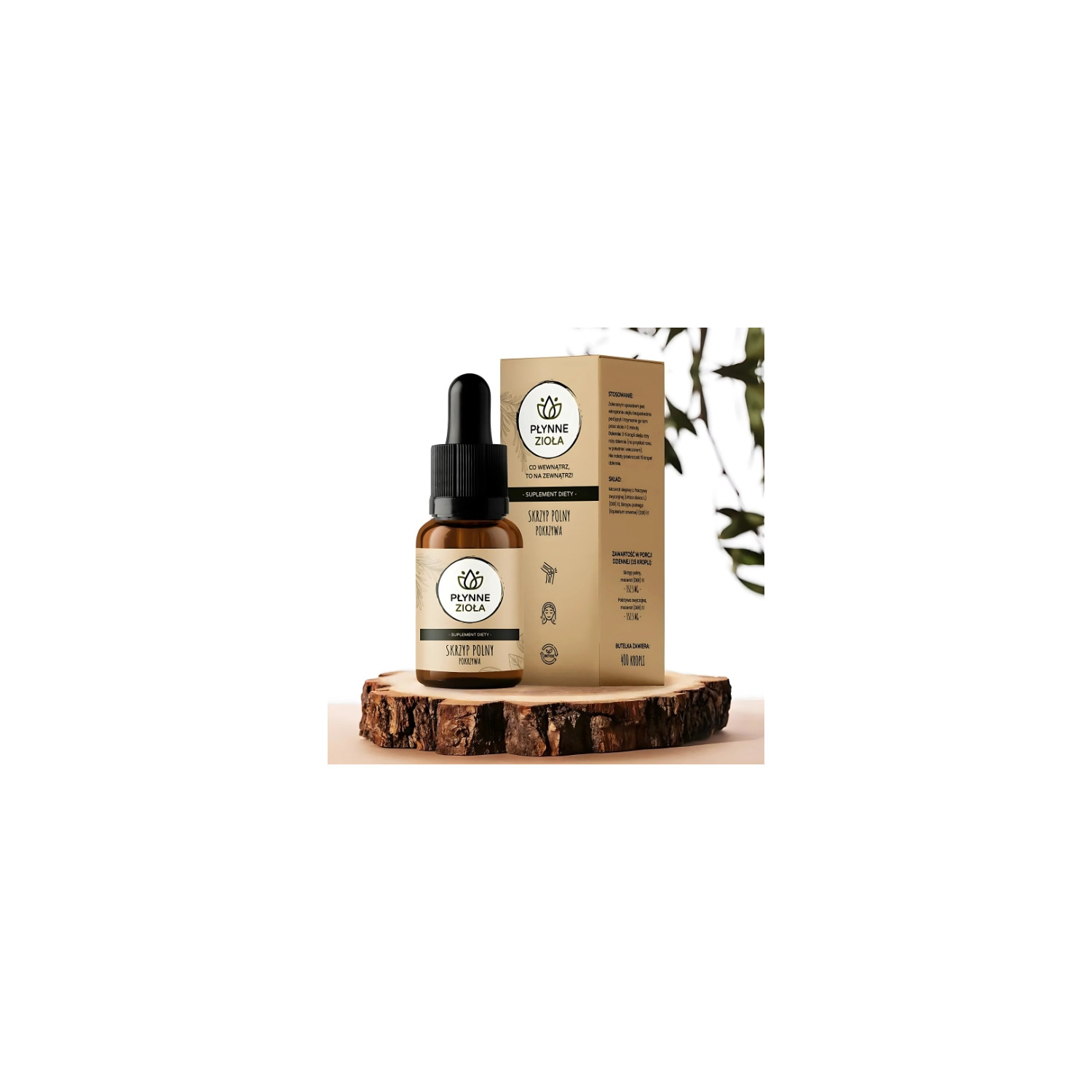 Naturalny olejowy macerat ze skrzypu i pokrzywy. Wsparcie dla włosów, skóry, paznokci i kości. 14100 mg adaptogenów w 15 ml