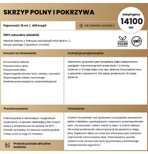 Wzmacnia włosy, oczyszcza skórę i wspiera układ moczowy. 100% naturalny macerat z pokrzywy i skrzypu polnego bez alkoholu