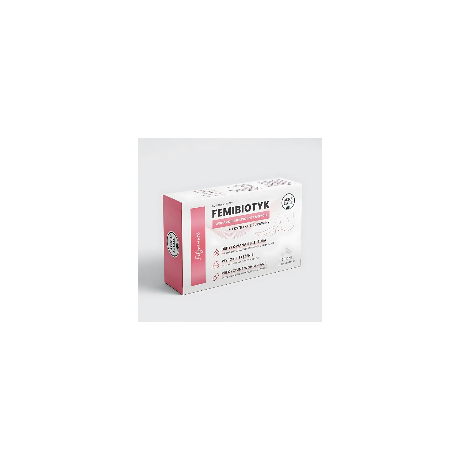 Aura Care Femibiotic + Prebiotic Intimacy 30 Kapseln mit Cranberry zur Unterstützung der Gesundheit des Intimbereichs
