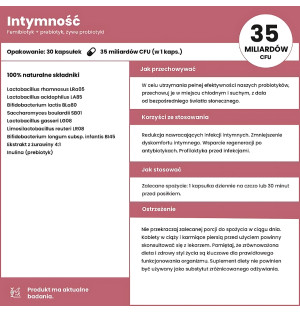 Aura Care Femibiotic + Prebiotic Intimacy, Formulierung mit Probiotika, Cranberry-Extrakt und Inulin, Wirkungsbeschreibung