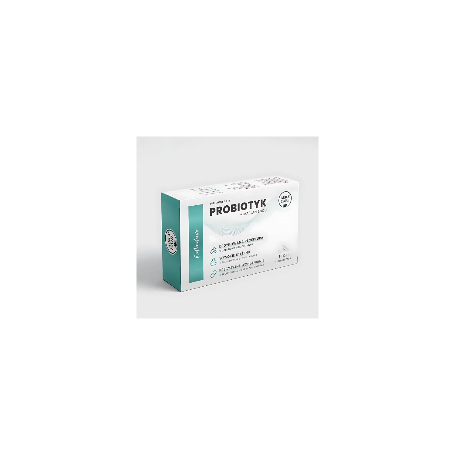 Probiotic Aura Care with sodium butyrate – 30 capsules. Supports gut restoration, contains 36 billion CFU