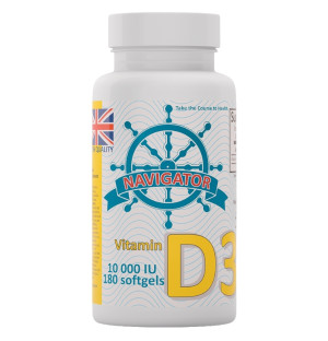 Navigator Vitamin D3 10.000 IE – Nahrungsergänzungsmittel, 180 Softgel-Kapseln, hohe Dosis Vitamin D3 für Immunsystem