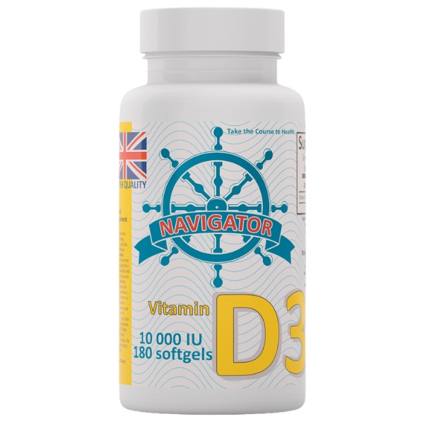 Navigator Vitamin D3 10.000 IE – Nahrungsergänzungsmittel, 180 Softgel-Kapseln, hohe Dosis Vitamin D3 für Immunsystem