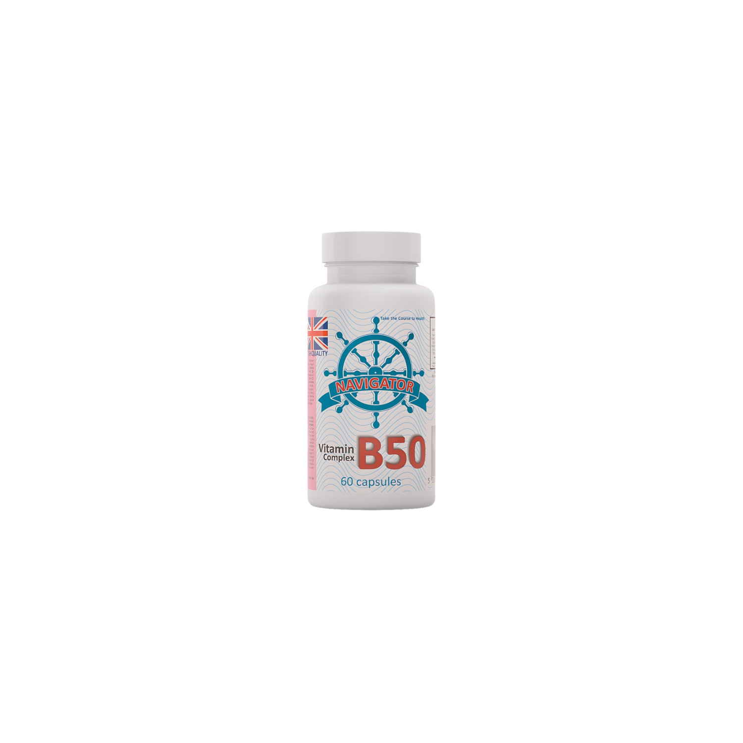 Navigator Vitamin B50 Complex – bottle of 60 capsules supporting the nervous system, energy metabolism, and the body’s immunity
