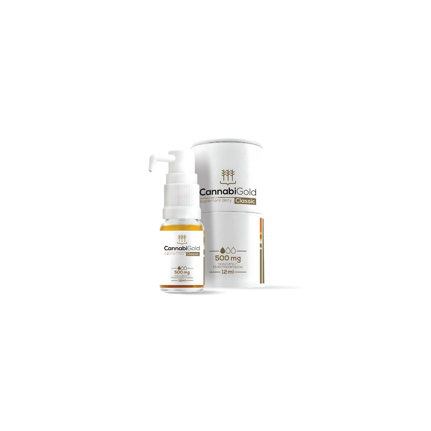 CannabiGold Classic 500 mg - CBD oil 12 ml, dietary supplement with natural phytocannabinoids to support health