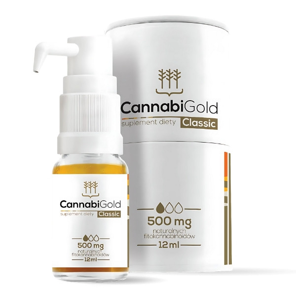 CannabiGold Classic 500 mg - CBD oil 12 ml, dietary supplement with natural phytocannabinoids to support health