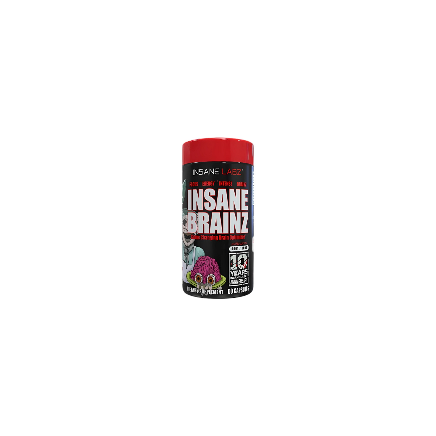 Insane Labz Brainz - 615 mg nootropic blend per capsule. Improves focus and cognitive function