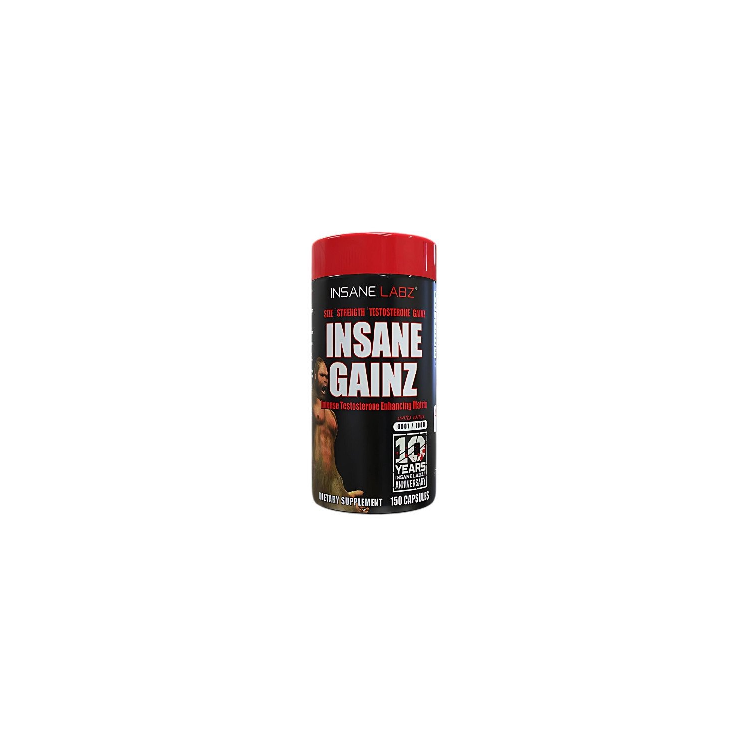 Insane Labz Gainz - eine fortschrittliche Formel zur Unterstützung von Testosteronwachstum, Kraft und Muskelmasse. 150 Kapseln