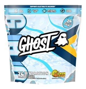 Ghost Hydration Lemon Crush – saszetki nawadniające z elektrolitami, 24 porcje, bez cukru, wspierające regenerację i odporność