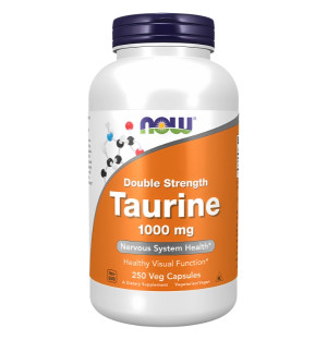 NOW Foods Taurine 1000 mg – Nahrungsergänzungsmittel, 250 vegane Kapseln, unterstützt die Gesundheit des Nervensystems