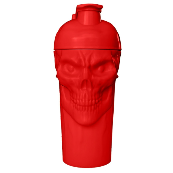 JNX The Curse Skull Shaker 700 ml red – skull-shaped training shaker, durable, spacious, for preparing supplements