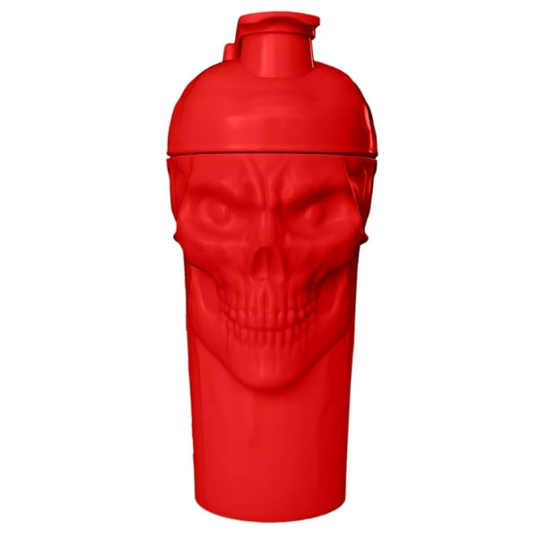 JNX The Curse Skull Shaker 700 ml rot – Trainingsshaker in Form eines Totenkopfes, robust, geräumig