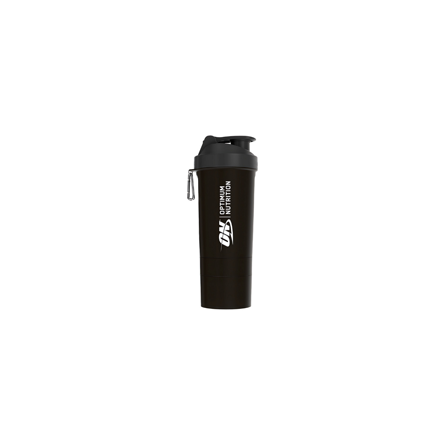 Optimum Nutrition Smart Shaker Lite 600 ml black shaker with logo, sturdy and leak-proof for preparing supplements