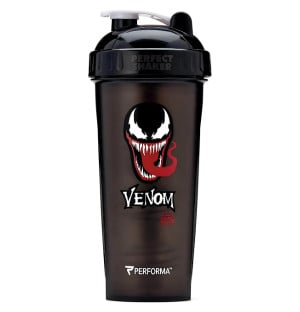 Performa Hero Series Marvel Shaker 800 ml Venom – schwarzer Shaker mit Venom-Motiv, großes Fassungsvermögen, stilvolles Design