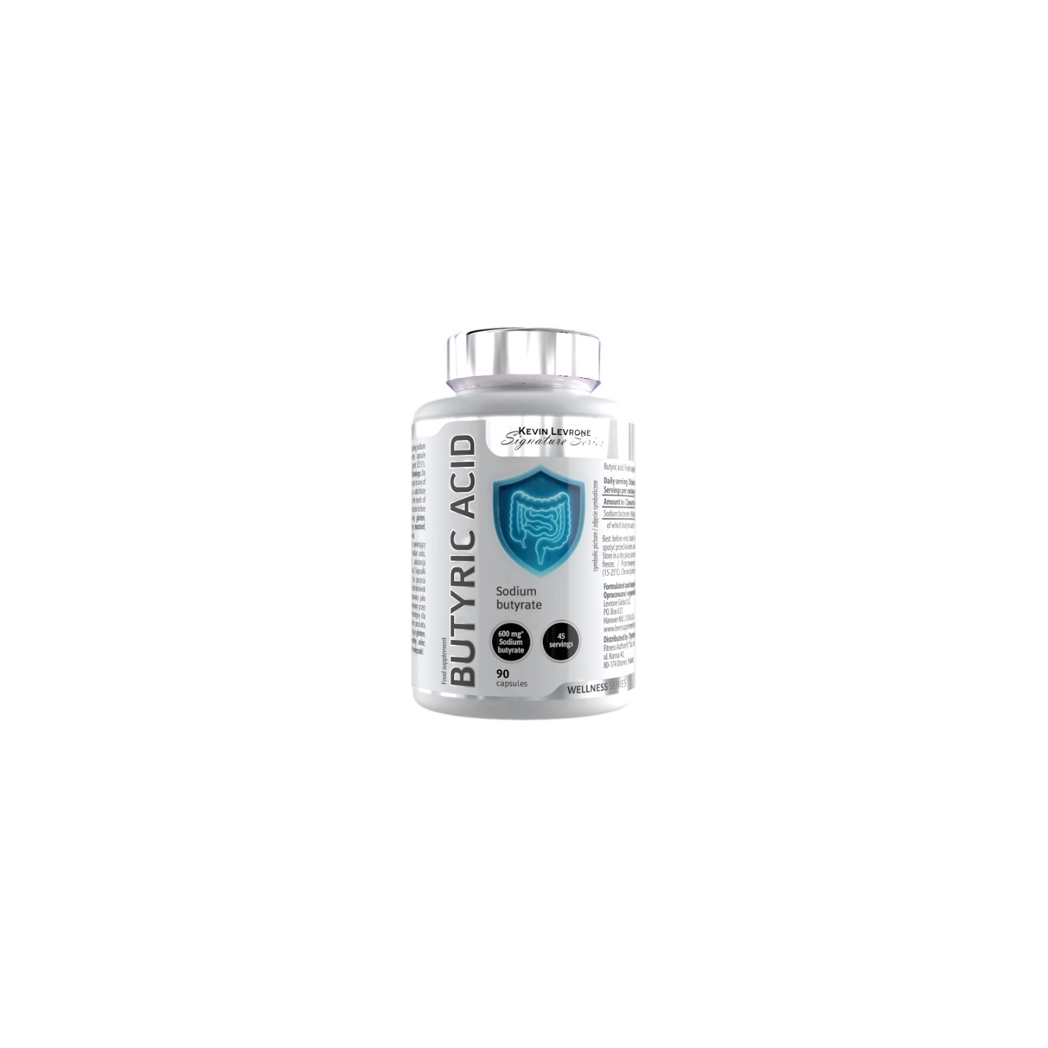 Levrone Wellness Series Buttersäure 90 Kapseln – mit Natriumbuttersäure, unterstützt die Darmfunktion, 600 mg