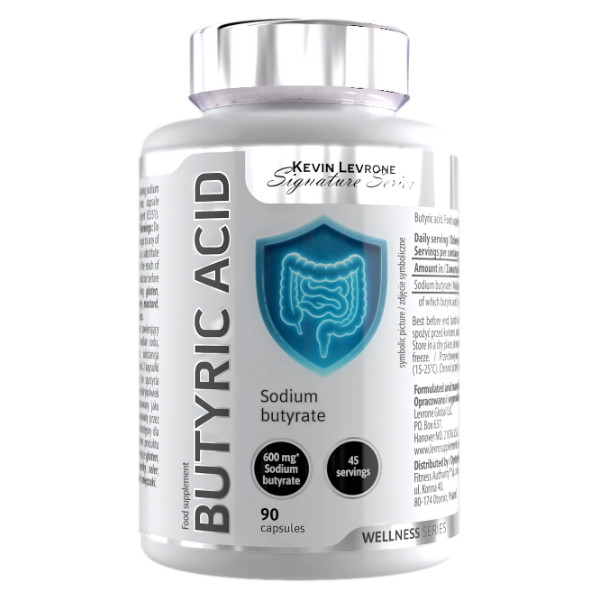 Levrone Wellness Series Kwas Masłowy 90 kaps. – suplement diety z maślanem sodu, wsparcie pracy jelit, 600 mg