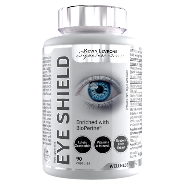 Kevin Levrone Eye Shield 90 kaps. – suplement diety z luteiną, zeaksantyną, witaminami i ekstraktem z jagód dla zdrowia oczu