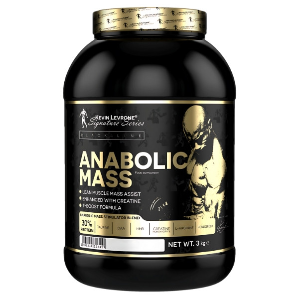 Kevin Levrone Anabolic Mass 3 kg – Nahrungsergänzungsmittel für Muskelmasse mit Kreatin, HMB, DAA und L-Arginin, 30 % Protein