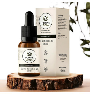 Płynne Zioła Bakopa Drobnolistna Brahmi 15 ml – właściwości, dawkowanie, skład, adaptogen 14100 mg, wegański, bez GMO