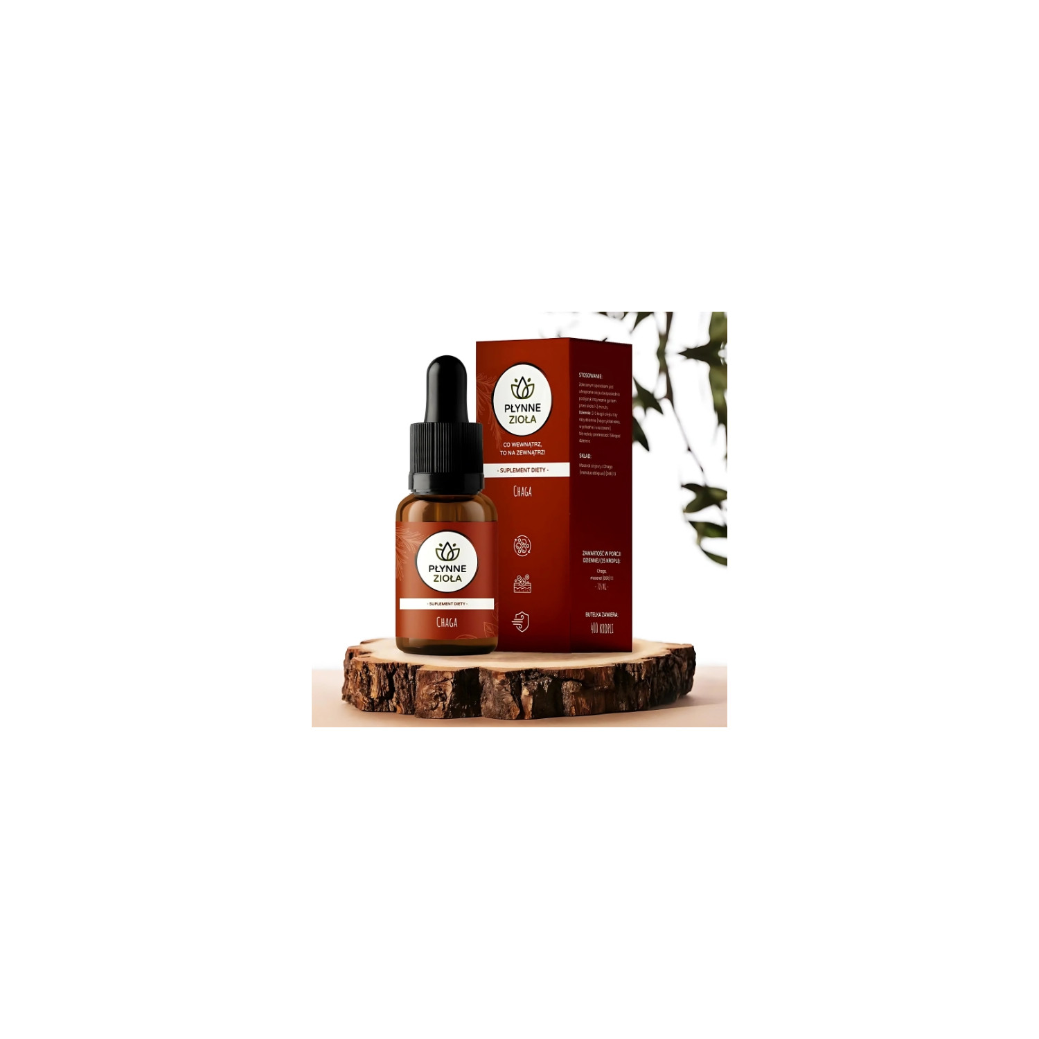 Flüssige Kräuter Chaga 15 ml –  Ölmazerat, Adaptogen, 400 Tropfen, natürlicher Extrakt aus dem Birkenpilz