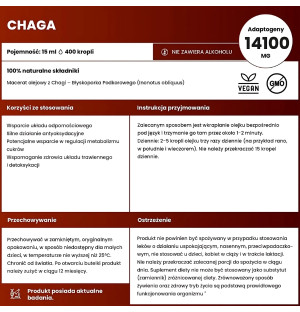 Chaga 15 ml – Adaptogen 14100 mg, Nahrungsergänzungsmittel, 100 % natürliches Ölmazerat, vegan, ohne GVO