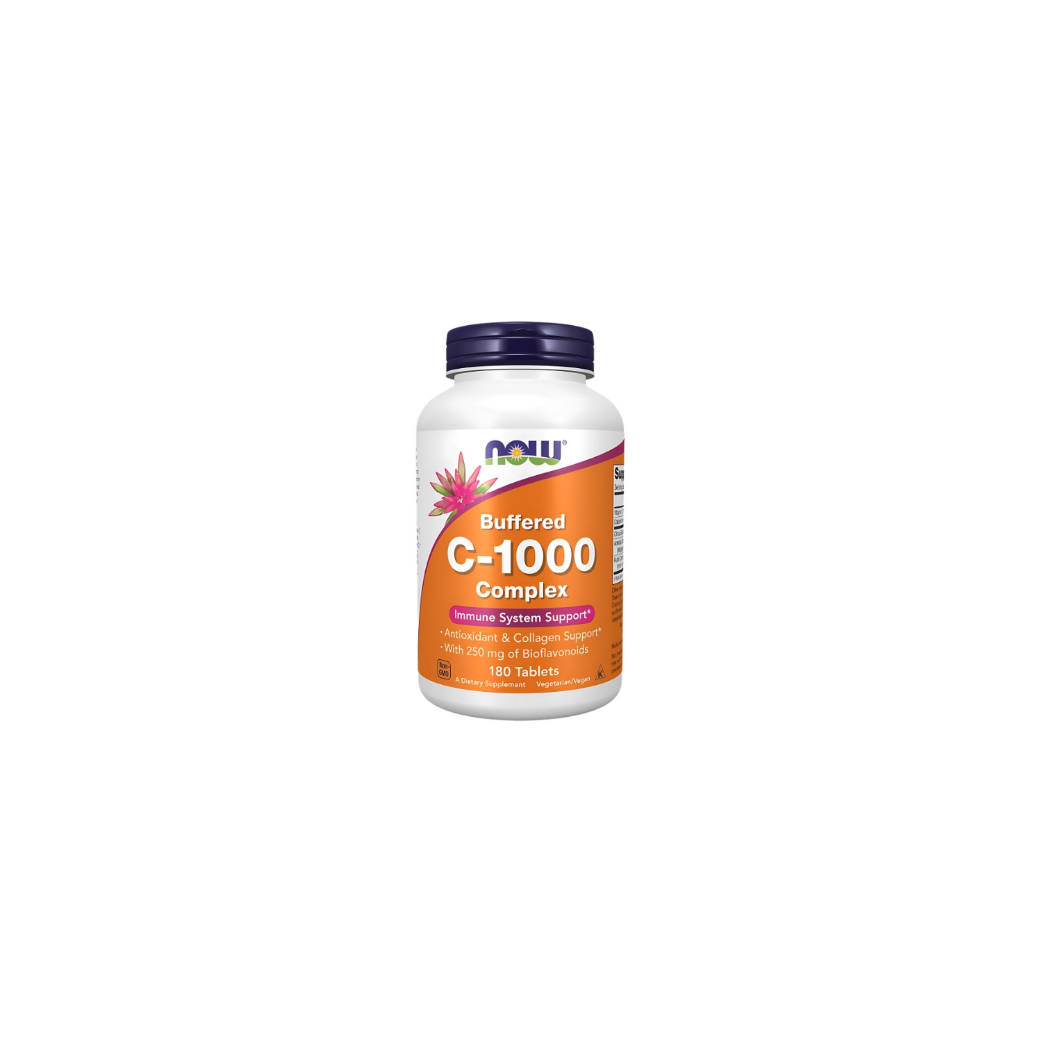 NOW Foods Buffered C-1000 Complex 180 tablets – vitamin C with bioflavonoids, immune support and collagen